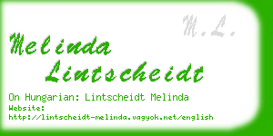 melinda lintscheidt business card